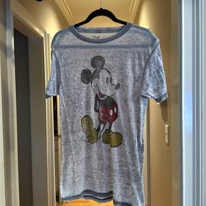 Disney Mickey Mouse gray T-shirt size small sheer very soft